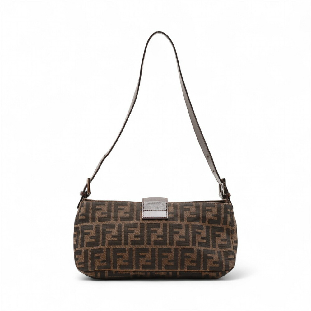 Fendi Zucca canvas leather shoulder bag brown - Picture 2 of 8